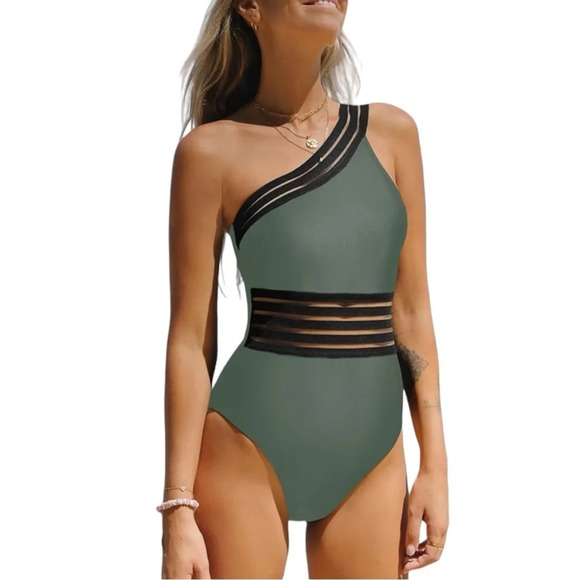 NWT CUPSHE Women's Swimsuits One Shoulder Adjustable Straps Asymmetrical - Picture 1 of 6
